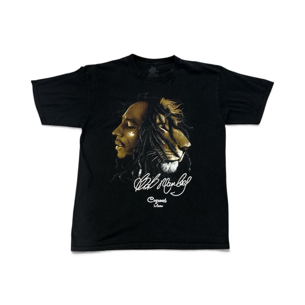 Bob Marley Lion Black Graphic T-Shirt large